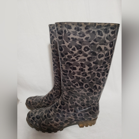 Coach Leopard Print Womens Rain Boots Size 41 (10) - Picture 3 of 10